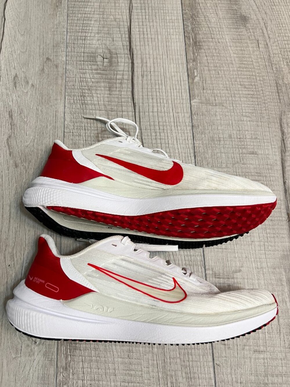 Nike Air Winflo 9 White Bright Crimson Running Shoes Sneakers DD8686-102 Sz 9 - Picture 5 of 7